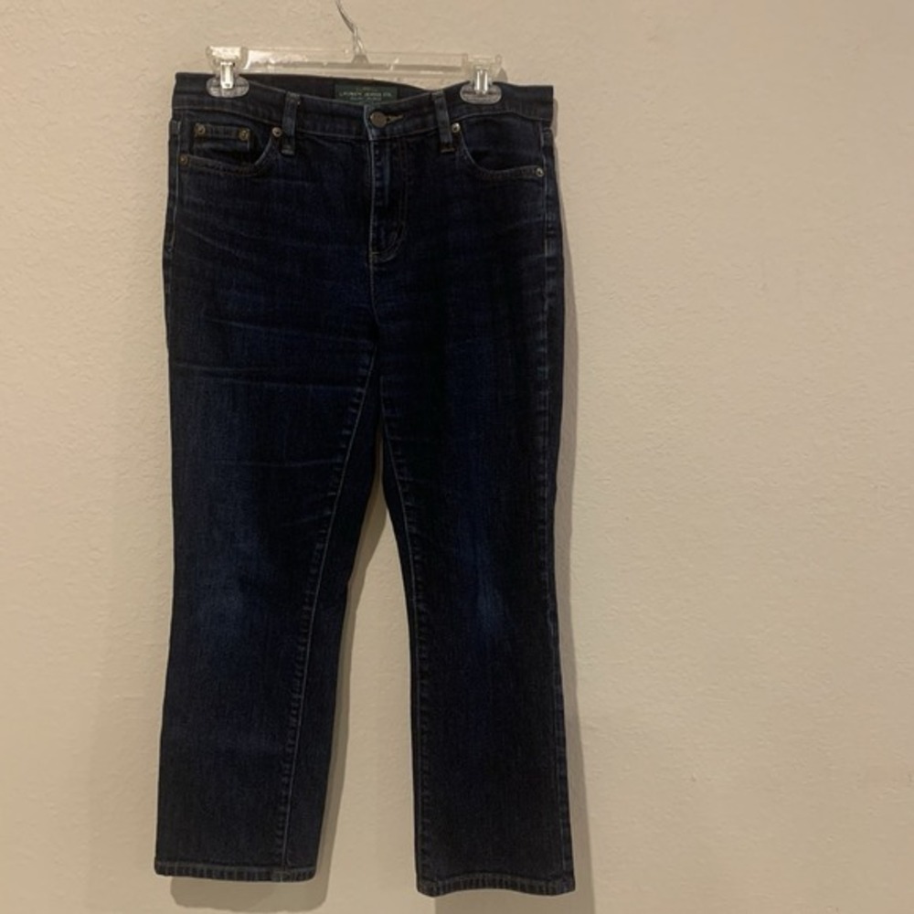Lauren Ralph‎ Lauren Jeans Co Dark Wash Straight Leg Cropped Jeans Women's 6P